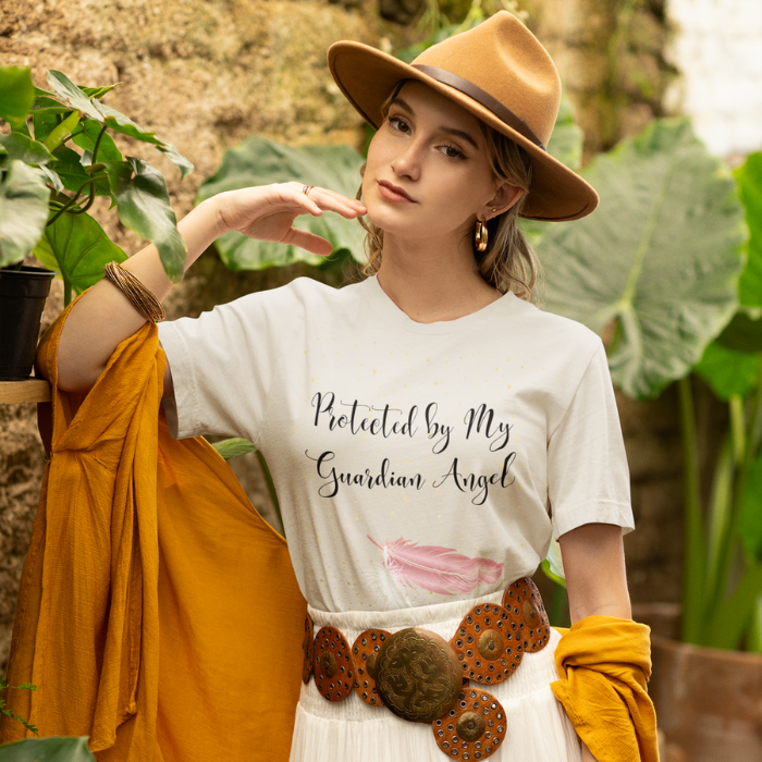 Unisex Recycled Organic T-Shirt - Protected by My Guardian Angel
