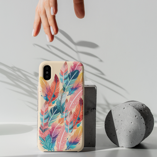 Biodegradable Case iPhone 13 - Colorful Feathers